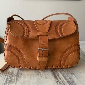 Vintage Tooled Leather Bag
